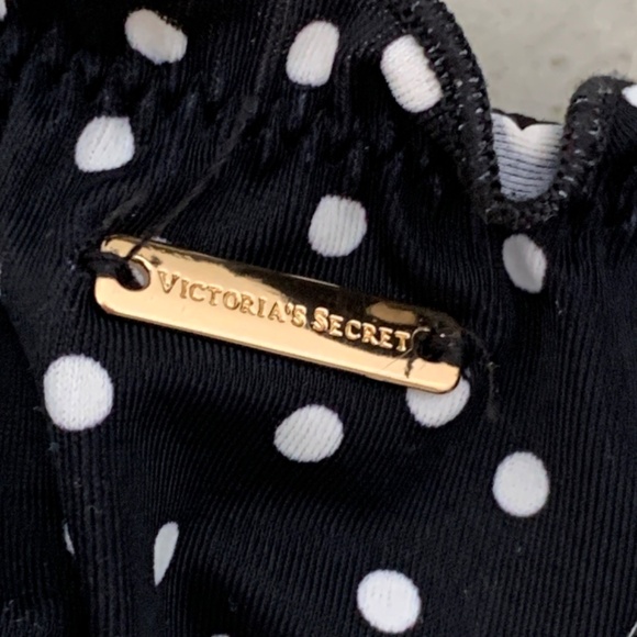 Victoria's Secret Polka Dot Bikini Black & White Top Size 36DDD Bottom Size L - Picture 11 of 14